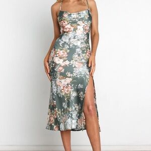 Petal & Pup Green Slip Dress Sleeveless Midi